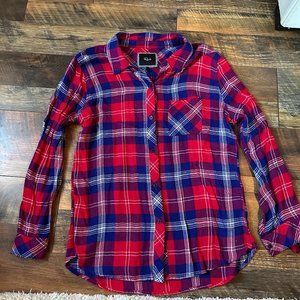 Rails Flannel Button Up Top - Red and Blue
